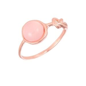 A51. Rose Gold Infinity Pink Stone Color Fashion Ring Size 6.5